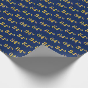 Papier Cadeau Blue, Faux Gold 84e (Quatre-vingt-quatrième)