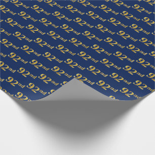 Papier Cadeau Blue, Faux Gold 92e (Quatre-vingt-dix-deuxième)
