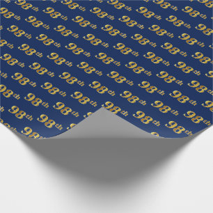 Papier Cadeau Blue, Faux Gold 98e (Quatre-vingt-dix-huitième)