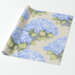 Papier Cadeau Blue Hydrangea Floral Wrap Roll – Boutique