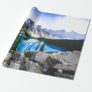 Papier Cadeau Blue Lake Rocky Mountain Pine Forest