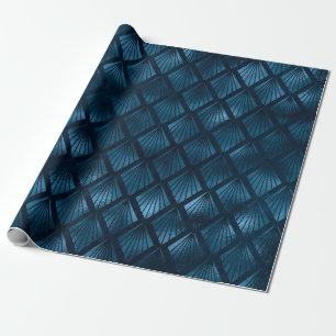 Papier Cadeau Blue Metallic Abstrait Élégant cadeau chic
