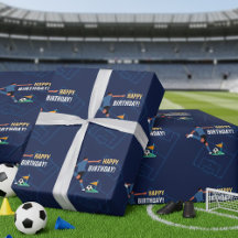 Blue Modern Soccer Bonne fête d'anniversaire