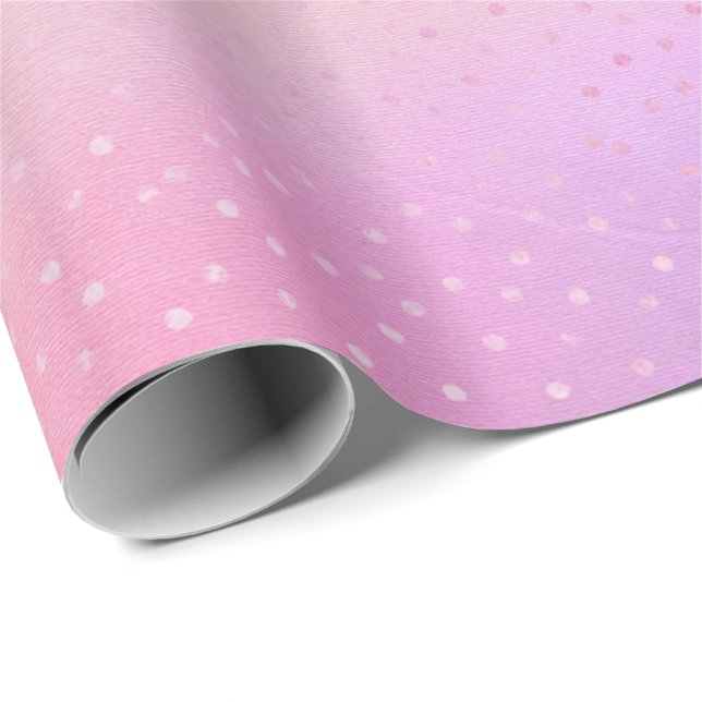 Papier Cadeau Blue Pastel Ombre Pink Purple Ombre Points Rose (Coin rond)