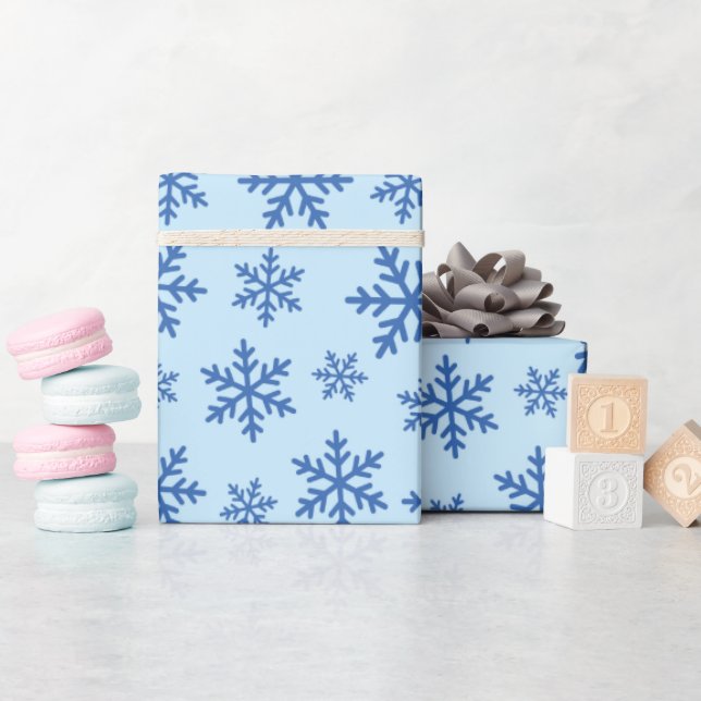 Papier Cadeau Blue Snowflakes Art Winter Anniversaire Cadeau Sea (Baby Shower)