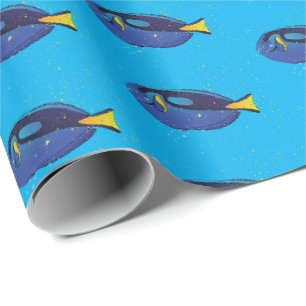 Papier Cadeau Blue Tang Marine Aquarium Motif de poissons tropic
