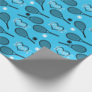 Papier Cadeau Blue Tennis Party, tennis motif Wrapper Paper