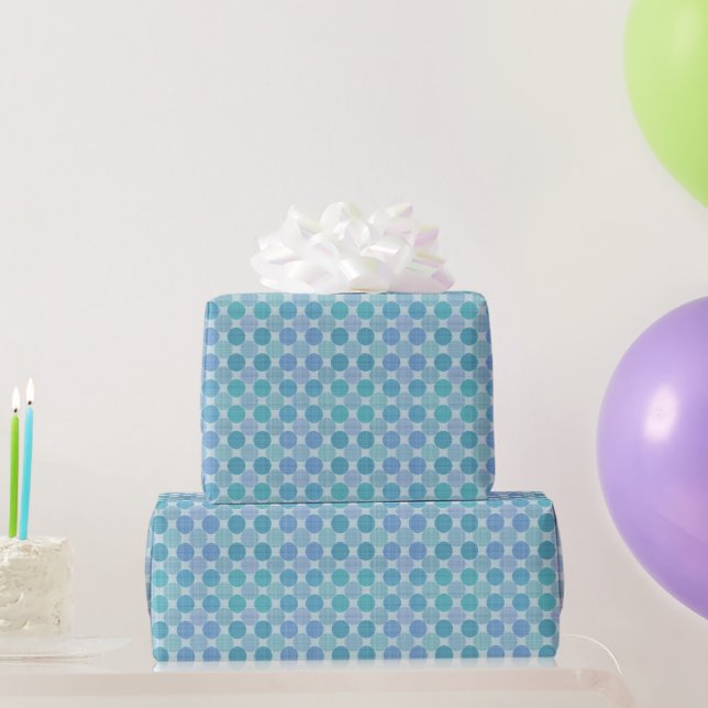 Papier Cadeau blue, turquoise and teal textured dots (Cadeaux de fête)