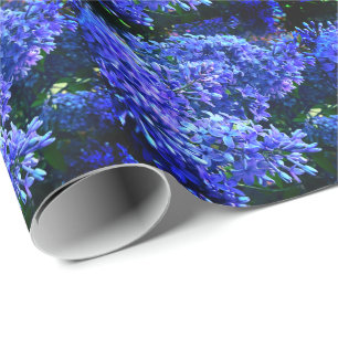 Papier Cadeau Blue violet lilas romantique bleu floral photo