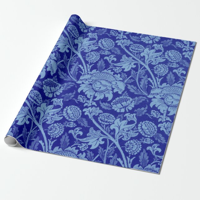Papier Cadeau Blue Wey par William Morris (Déroulé)