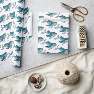 Papier Cadeau Blue Whale Motif Océan