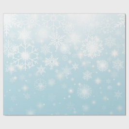 Papier Cadeau Blue winter snowflakes wrapping paper roll