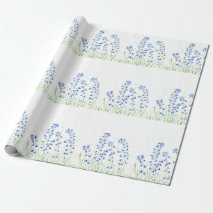 Papier Cadeau Bluebells fleurs bleues Aquarelle Floral Rustique