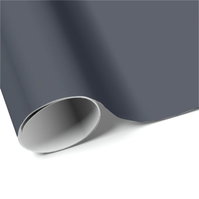 Papier Cadeau Blueberry Indigo couleur solide impression, noir b (Coin rond)