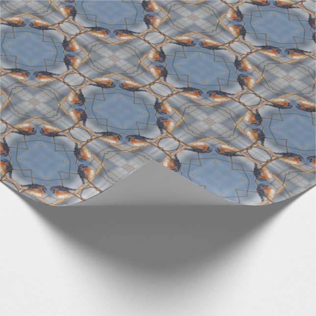 Papier Cadeau Bluebird Nature Kaleidoscope Abstrait    (Coin)