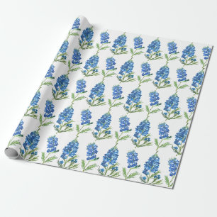 Papier Cadeau Bluebonnets Texas Blue Flowers Aquarelle