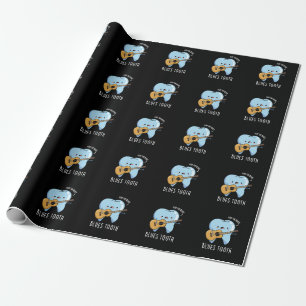 Papier Cadeau Blues Tooth Funny Dental Music Pun Dark BG