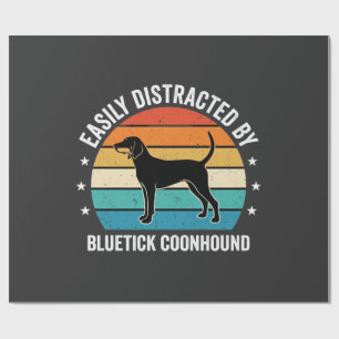 Papier Cadeau Bluetick Coonhound Coucher de soleil Rétro Chien