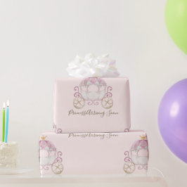 Papier Cadeau Blush Princess Carriage Arrivée bientôt Baby showe