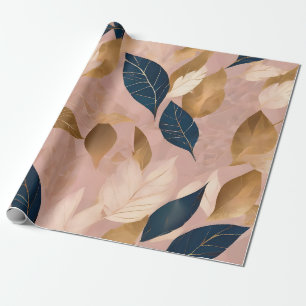 Papier Cadeau Blush Rose or Boho Feuilles Collection populaire