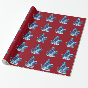 Papier Cadeau Bob Cratchit et Tiny Tim Christmas Carol
