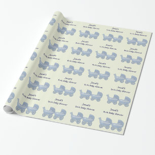 Papier Cadeau boguet de bébé jumeau de garçons