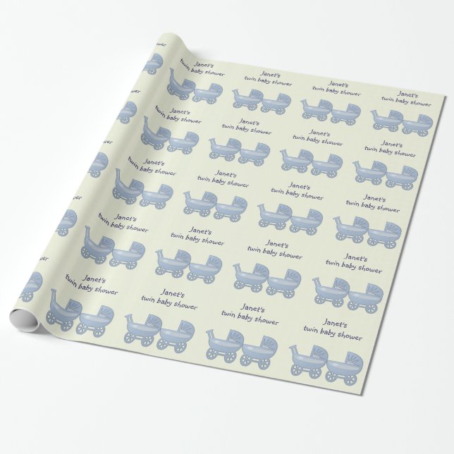 Papier Cadeau boguet de bébé jumeau de garçons (Déroulé)