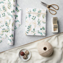Boho Chic Aquarelle Eucalyptus Vert Éclosion