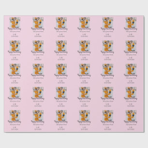 Papier Cadeau Boho moderne heureux anniversaire ajouter nom date