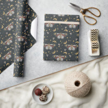 Boho Motif céleste gris charbon de bois