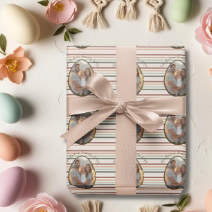 Papier Cadeau Boho Pâques personnalisées Photo et nom