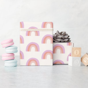 Papier Cadeau Boho Pastel Rainbow Motif Baby Girl Cute