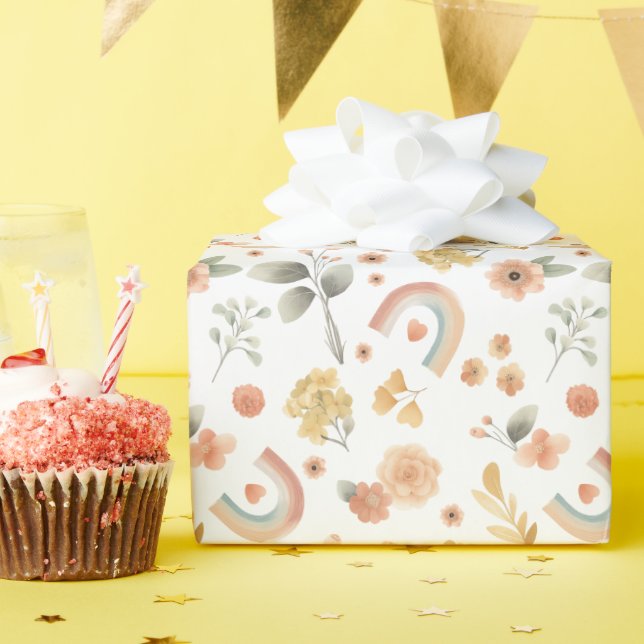 Papier Cadeau Boho Rainbow Girl Birthday Wrapper Paper - Waterc (Fête d'anniversaire)