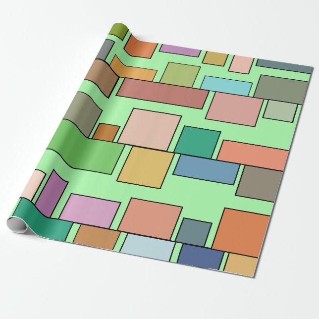 Papier Cadeau Boho Rectangles (Déroulé)