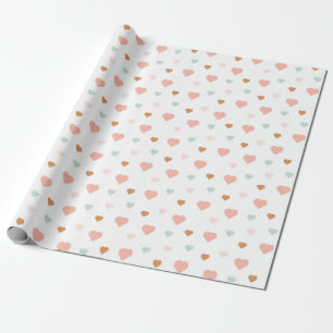 Papier Cadeau Boho Saint Valentin pastel coeur d'amour