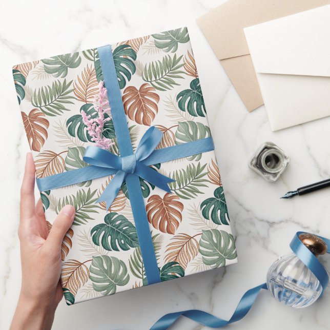 Papier Cadeau Boho Tropical Leaves  (Cadeaux)