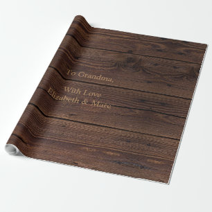 Papier Cadeau Bois Brown foncé rustique clôture en bois Style ch
