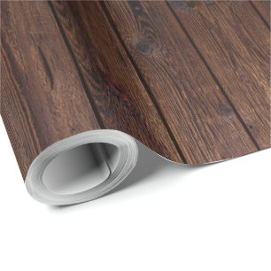 Papier Cadeau Bois Brown foncé rustique clôture en bois Style ch