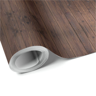 Papier Cadeau Bois Brown foncé rustique clôture en bois Style ch