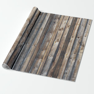 Papier Cadeau Bois coloré repris patiné et rustique de grange