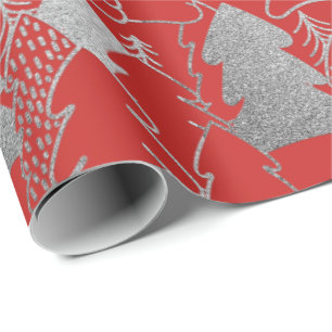Papier Cadeau Bois de parties scintillantes de gris argenté de