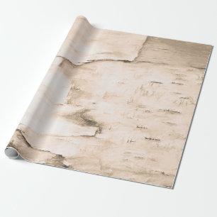 Papier Cadeau Bois d'écorce de bouleau Sepia Vintage Bois rustiq