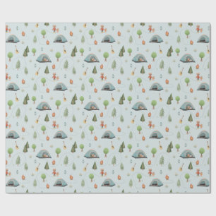 Papier Cadeau Bois Garçons Ours Forêt Camping Anniversaire
