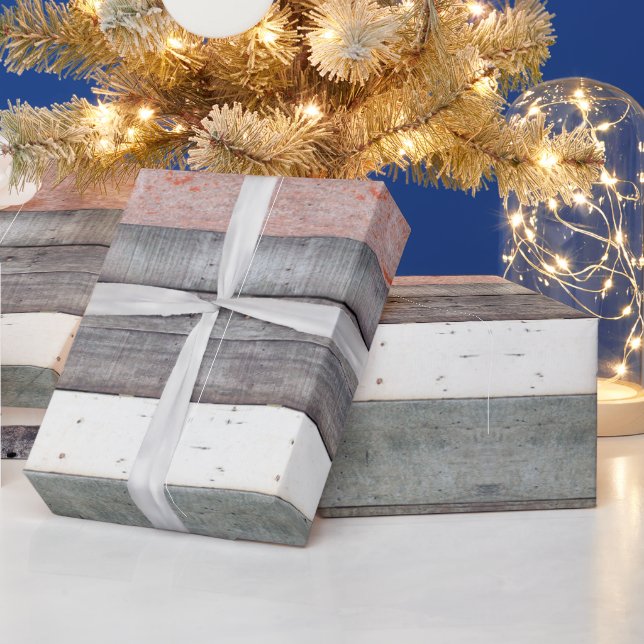 Papier Cadeau Bois rustique (Vacances)