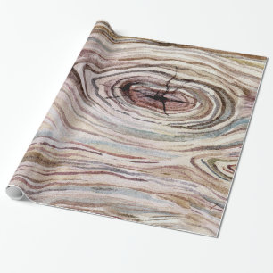 Papier Cadeau Bois rustique Grain Aquarelle Pays Chic