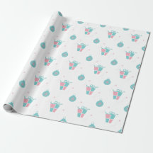 Boîte cadeau Retro Rose et Aqua Papier à enveloppe