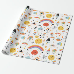 Papier Cadeau Boite moderne Orange et citrouille noir