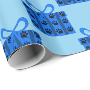 Papier Cadeau Boîtes Cadeaux Avec Pâtes De Chien Version Bleue B