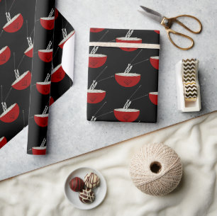 Papier Cadeau Bol de nouilles Ramen Party asiatique