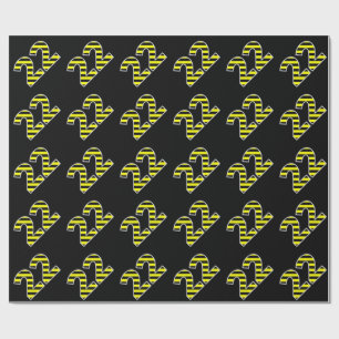 Papier Cadeau Bold, Black & Yellow Stripes 22 Numéro d'événement